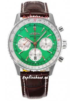 Breitling Navitimer B01 Chronograph 43 Green Dial - 904L Steel Casing 1:1 Mirror Swiss Replica