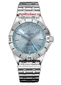 Breitling Chronomat Automatic GMT 40 Light Blue Dial 1:1 Mirror Swiss Replica Watch 