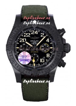Breitling Avenger Hurricane Chronograph Black Dial Khaki Nylon - DLC Coating Swiss Replica Watch