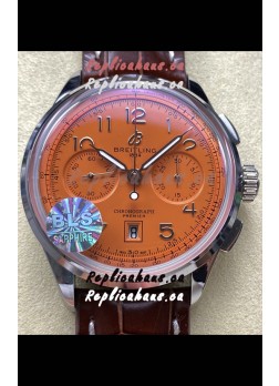 Breitling Premier B01 Chronograph 42 Edition Steel Casing Salmon Dial - 1:1 Mirror Replica Watch
