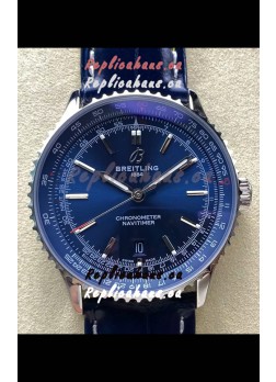 Breitling Navitimer 1 Automatic Swiss Replica Watch in Blue Dial - Leather Strap