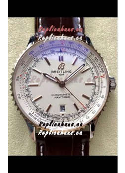 Breitling Navitimer 1 Automatic Swiss Replica Watch in White Dial Rose Gold Bezel