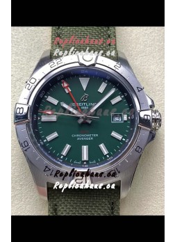 Breitling Avenger GMT Automatic 44 Swiss 1:1 Super Clone Replica Watch - Green Dial 