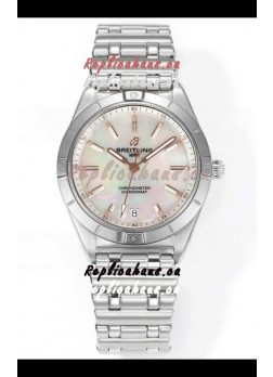 Breitling Chronomat 36MM Stainless Steel Casing 1:1 Mirror Replica Watch Pearl Dial