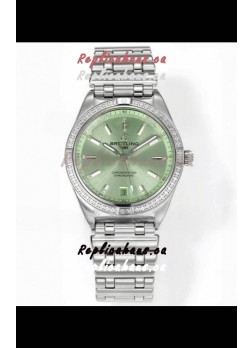 Breitling Chronomat 36MM Stainless Steel Casing 1:1 Mirror Replica Watch Green Dial