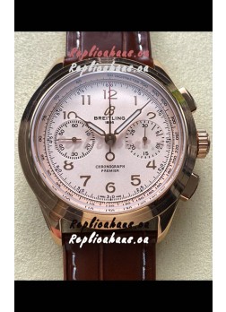 Breitling Premier B01 Chronograph 42 Edition Rose Gold White Dial - 1:1 Mirror Replica Watch