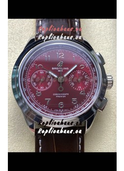 Breitling Premier B01 Chronograph 42 Edition Steel Casing Maroon Dial - 1:1 Mirror Replica Watch