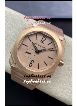 Bvlgari Octo Finissmo Edition 1:1 Mirror Replica Sandblasted Rose Gold Casing
