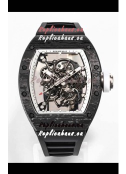 Richard Mille RM055 Black Carbon Casing 1:1 Mirror Replica Watch in Black Strap