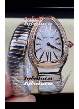 Bvlgari Serpenti Edition Two Tone Casing White Dial Watch in 1:1 Mirror Quality