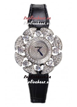 Bvlgari Divas's Dream Edition Watch in Steel Casing - Diamonds Paved Dial Swiss Replica