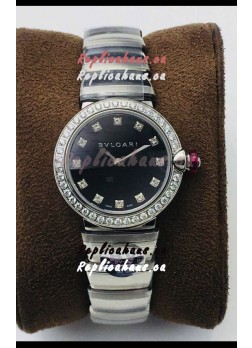 Bvlgari LVCEA Edition Watch in Stainless Steel Black Dial - 1:1 Mirror Replica