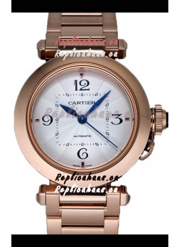 Pasha De Cartier 1:1 Mirror Quality Automatic Swiss Replica Watch 35MM Rose Gold