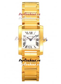 Cartier Tank Francaise Yellow Gold Swiss Quartz Replica Watch 25.70MM