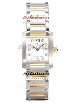 Cartier Tank Francaise Yellow Gold Two Tone Swiss Quartz Replica Watch 25.70MM