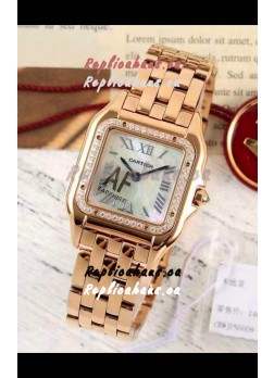 PANTHERE de Cartier Edition 27mm Pearl Dial 1:1 Mirror Swiss Watch Rose Gold Casing