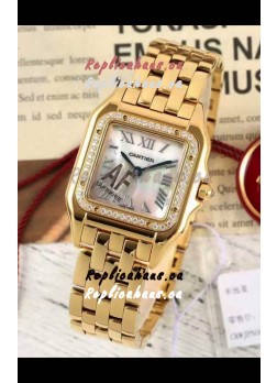 PANTHERE de Cartier Edition 27mm Pearl Dial 1:1 Mirror Swiss Watch Yellow Gold Casing