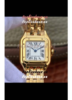 Cartier PANTHERE Edition 1:1 Mirror Swiss Watch Yellow Gold White Dial
