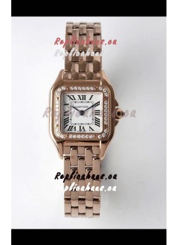 Cartier PANTHERE Edition 22MM 1:1 Mirror Quality Swiss Replica Watch in White Dial - Diamonds Bezel