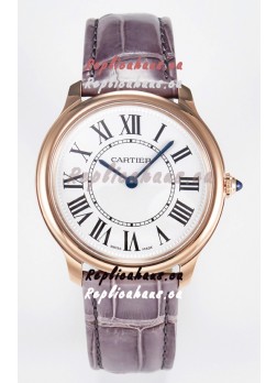Ronde Louis Cartier Super Clone 36MM  Rose Gold Watch in Swiss Quartz Movement