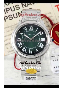 Cartier Ronde Must 36MM Swiss Quartz Green Dial 1:1 Mirror Swiss Replica Watch 