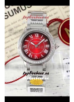 Cartier Ronde Must 29MM Swiss Quartz Red Dial 1:1 Mirror Swiss Replica Watch 