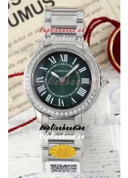 Cartier Ronde Must 29MM Swiss Quartz Green Dial 1:1 Mirror Swiss Replica Watch 