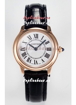 Ronde Louis Cartier Super Clone 29MM Rose Gold Watch in Swiss Quartz Movement