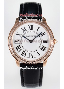 Ronde Louis Cartier Super Clone 36MM Rose Gold Watch in Swiss Quartz Movement