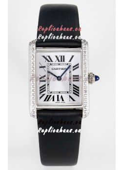 Tank Must Cartier Super Clone Edition 33.7MM Watch in Steel Casing White Dial 