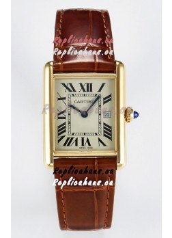 Tank Must Cartier Super Clone Edition 33.7 Watch in Yellow Gold Casing 
