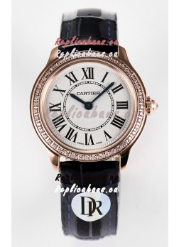 Ronde Louis Cartier Super Clone 29MM Rose Gold Watch in Swiss Quartz Movement