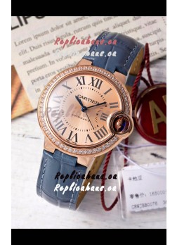 Ballon De Cartier Swiss Automatic Gold Dial Mirror Quality 33MM in Rose Gold Plating
