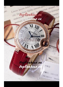 Ballon De Cartier Swiss Automatic Silver Dial Mirror Quality 33MM in Rose Gold Plating