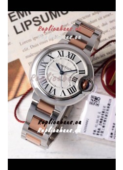 Ballon De Cartier Swiss Automatic White Dial Mirror Quality 33MM in Two Tone Casing