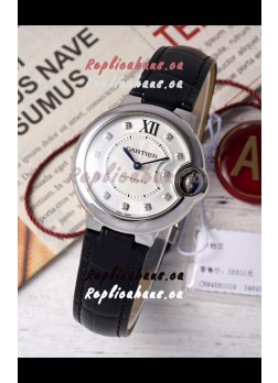 Ballon De Cartier Swiss Automatic White Dial Mirror Quality 33MM in Stainless Steel 