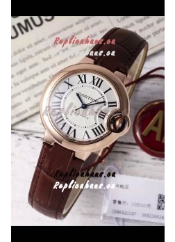 Ballon De Cartier Swiss Automatic 1:1 Mirror Quality 33MM in Rose Gold Plating