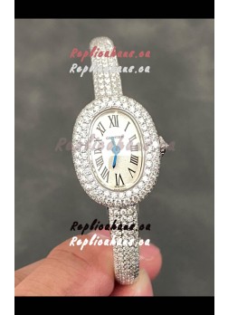 Baignoire De Cartier Diamonds Paved Super Clone Quartz Replica Watch