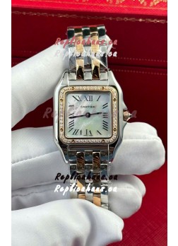 PANTHERE de Cartier Edition 27mm Pearl Dial 1:1 Mirror Swiss Watch Two Tone Rose Gold Casing