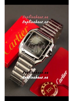 Cartier Santos De Cartier 904L Steel Grey Dial Super Clone Replica 40MM Watch 