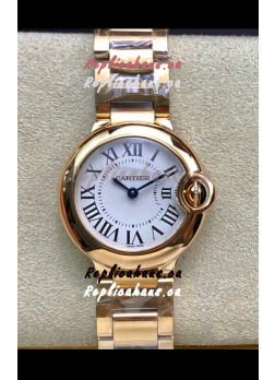 Ballon De Cartier Swiss Quartz 1:1 Mirror Quality 28MM in Rose Gold Casing