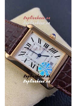 Cartier Tank Solo Swiss Automatic Watch in Rose Gold Plating  Casing - 31MM Wide  1:1 Mirror Replica