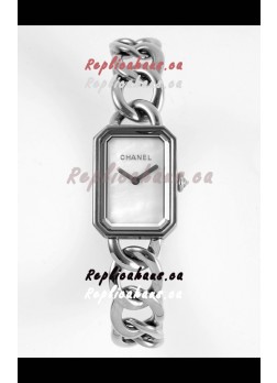 Chanel Premiere Gourmette Chain Watch - Swiss Quartz Movement in White Dial 