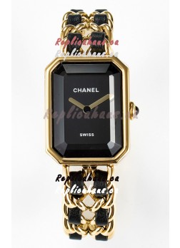 Chanel Premiere Edition Originale Watch in Black & Gold Chains Swiss Quartz Watch