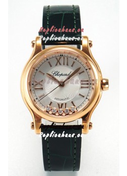 Chopard Happy Sport Swiss Automatic Replica Watch - Rose Gold Casing - 30MM 