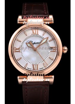 Chopard Imperiale White Dial Swiss Automatic Replica Watch in Rose Gold Case 904L Steel 