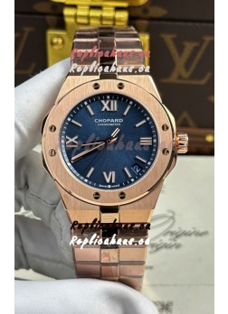 Chopard Alpine Eagle Rose Gold Blue Dial Super Clone Replica Watch 