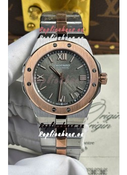 Chopard Alpine Eagle Two Tone Rose Gold Grey Dial Super Clone Replica Watch 
