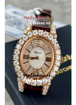 Chopard Super Clone L'Heure du Diamant Mossanites Yellow Gold Watch 34MM