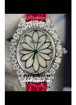 Chopard Super Clone L'Heure du Diamant Mossanites Steel Casing Watch 34MM